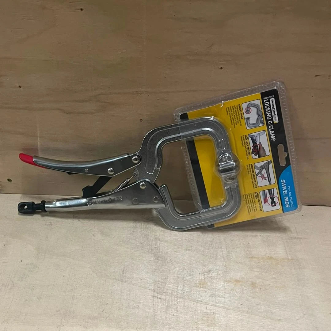 Locking C-Clamp, 100 mm Capacity, Swivel Pads (Used for Demo)