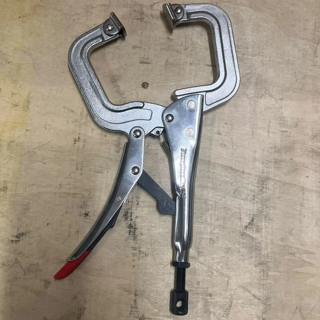 Locking C-Clamp, 100 mm Capacity, Swivel Pads (Used for Demo)