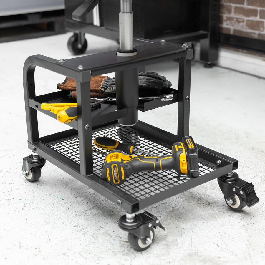 Cushioned Work Rover Stool, Four Wheels