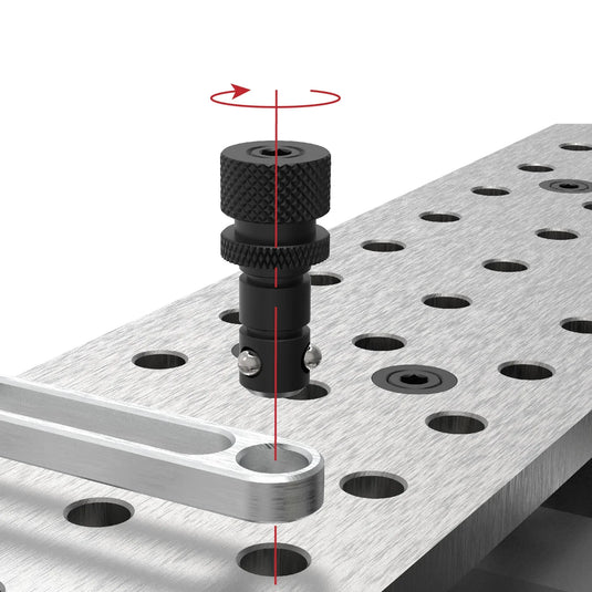 Finger tighten the knurled head after insertion to preload before tightening with Hex Key.