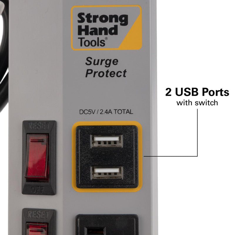 Load image into Gallery viewer, Surge Protector Power Strips w/ USB Port, Metal Case
