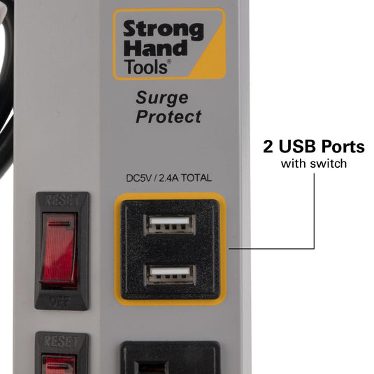 Přepěťová ochrana Power Strips s USB portem, kovové pouzdro