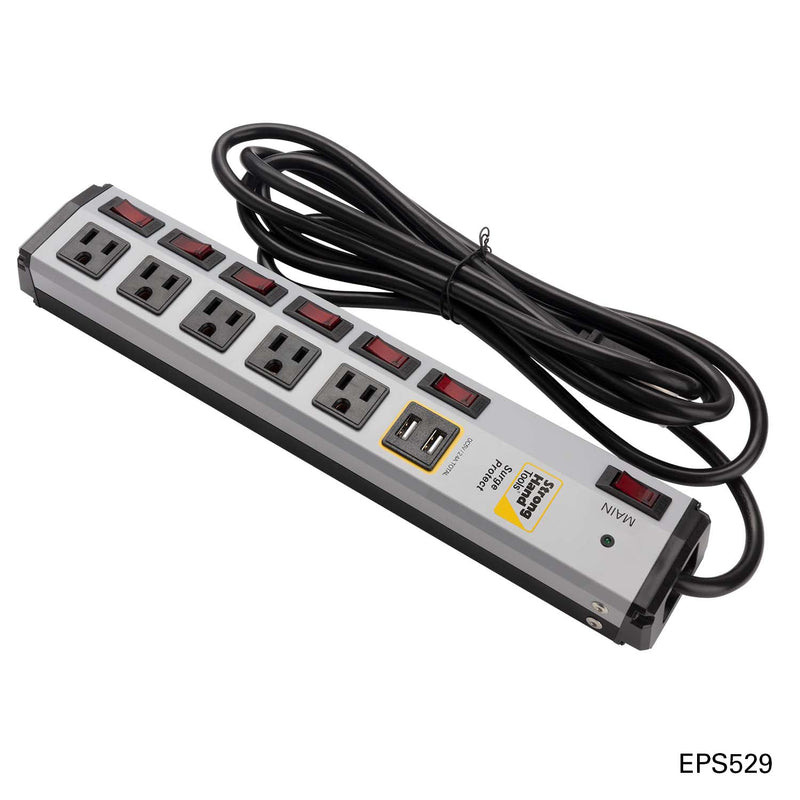 Load image into Gallery viewer, Surge Protector Power Strips w/ USB Port, Metal Case
