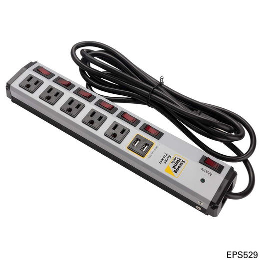 Přepěťová ochrana Power Strips s USB portem, kovové pouzdro