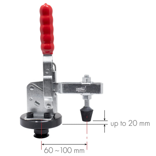 Vertical Toggle Clamp w/ Adapter, Alpha 28