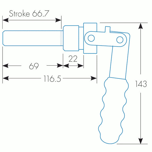 Push/Pull Horizontal Toggle Clamp mit Adapter, Alpha 28