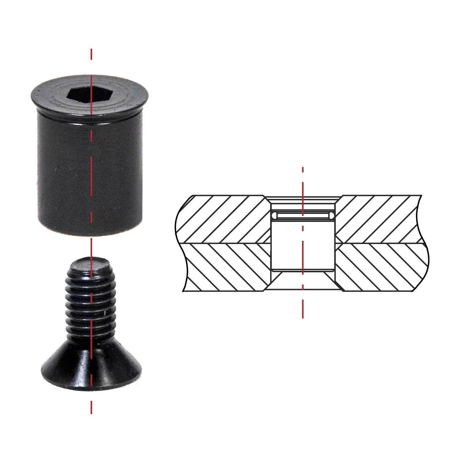 Flush-Mount Connecting Bolts, Fit 16 mm Holes
