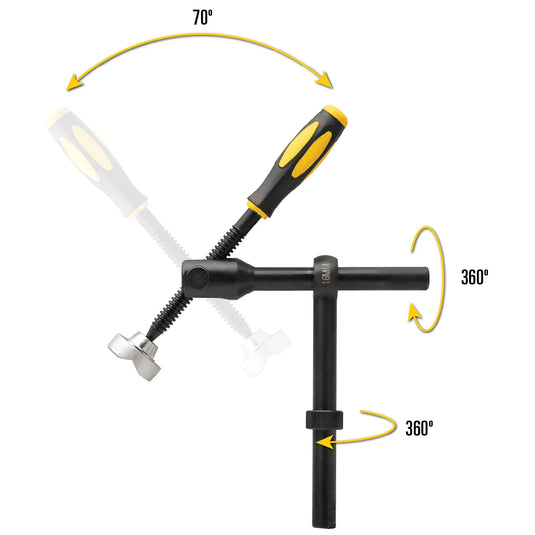 Schwenkbare T-Pfostenklemme, passend für 16-mm-Bohrungen