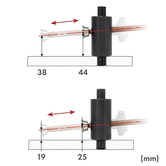 Seitendruckklemme XL, passend für 16-mm-Bohrungen