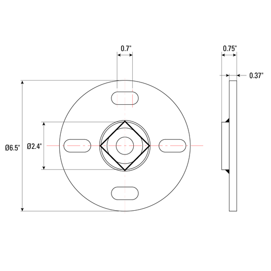 Leg Anchoring Pad, for 16 mm Tables