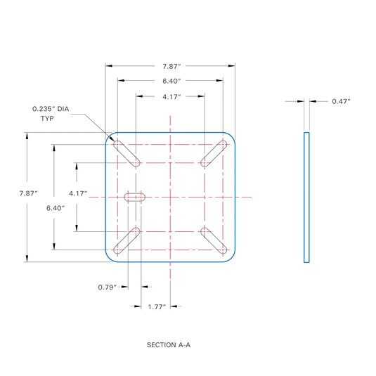 Hitch Mount Plate, Rhino Cart