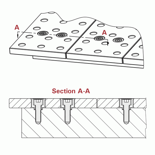 Umkehrbare Tischplatten, für schlitzlose MAX-Tische