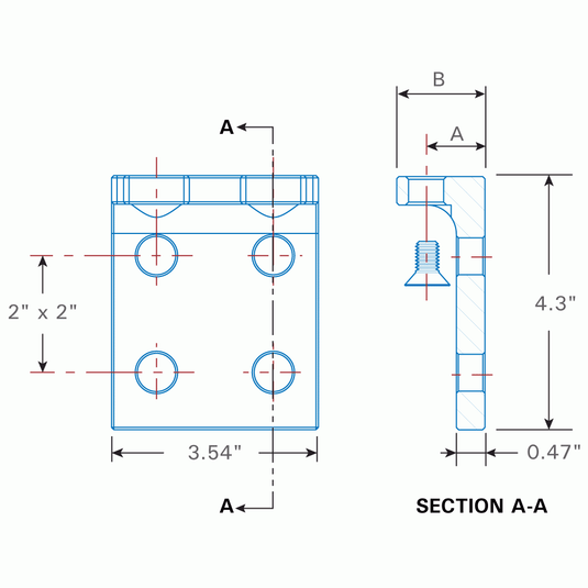 Seitliche Halterungen, 16 mm Bohrungen