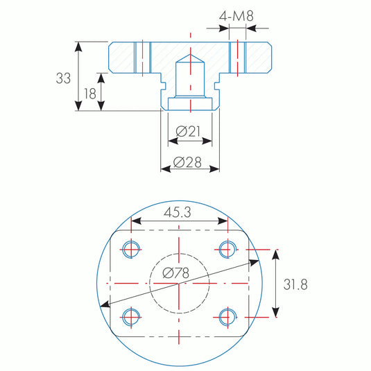 Vertical Toggle Clamp w/ Adapter, Alpha 28