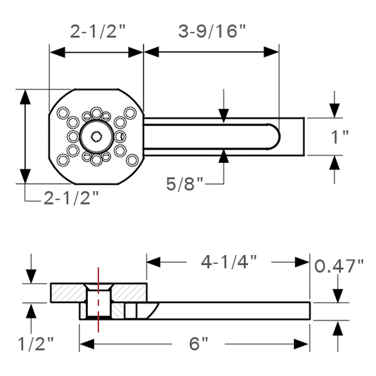 Nastavitelná montážní základna pro kloubové svěrky, (16 mm systém)